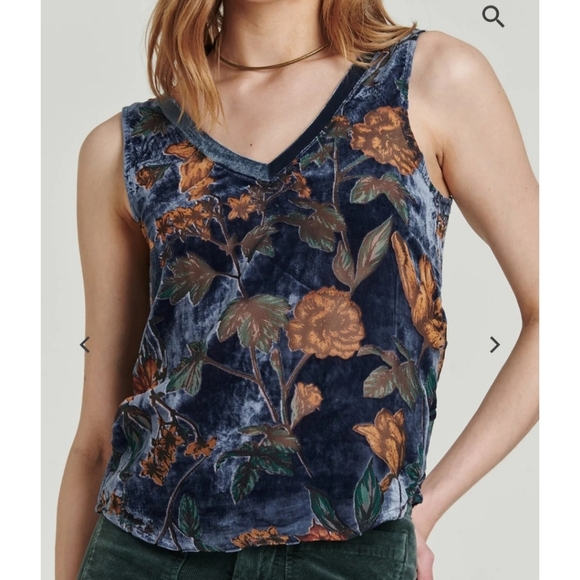 Another Love Acacia Burnout Floral Velvet Tank Top New - Picture 1 of 11
